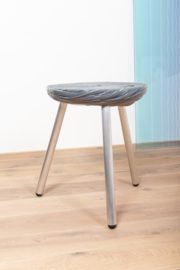 Carved side table  - transparant grey