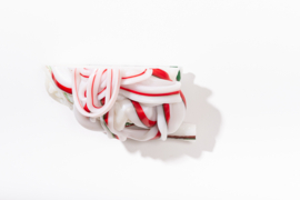 White with Red & Green stripes no.110 / 2022