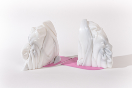 Rainbow Bookend  - Marble Pink - no. 5