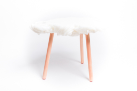 Carved side table  - Soft Ice Cream - White