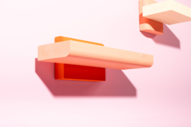 chubby wall shelf - Red & Peach - medium