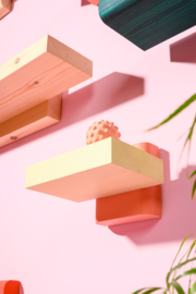chubby wall shelf - Peach & Light yellow - small