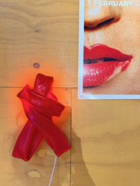 White with Red stripes