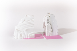 Rainbow Bookend - Marble Pink - no. 7