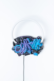 BEND shelf light - Black with purple and blue stripes no. 32