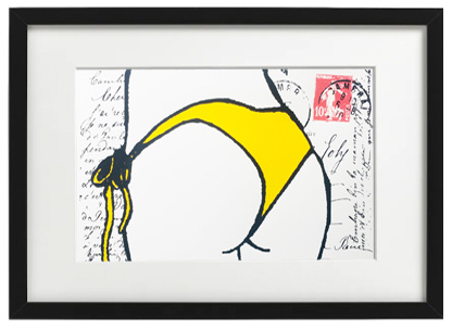zeefdruk: France ensoleillée  geel 59 x 42 cm