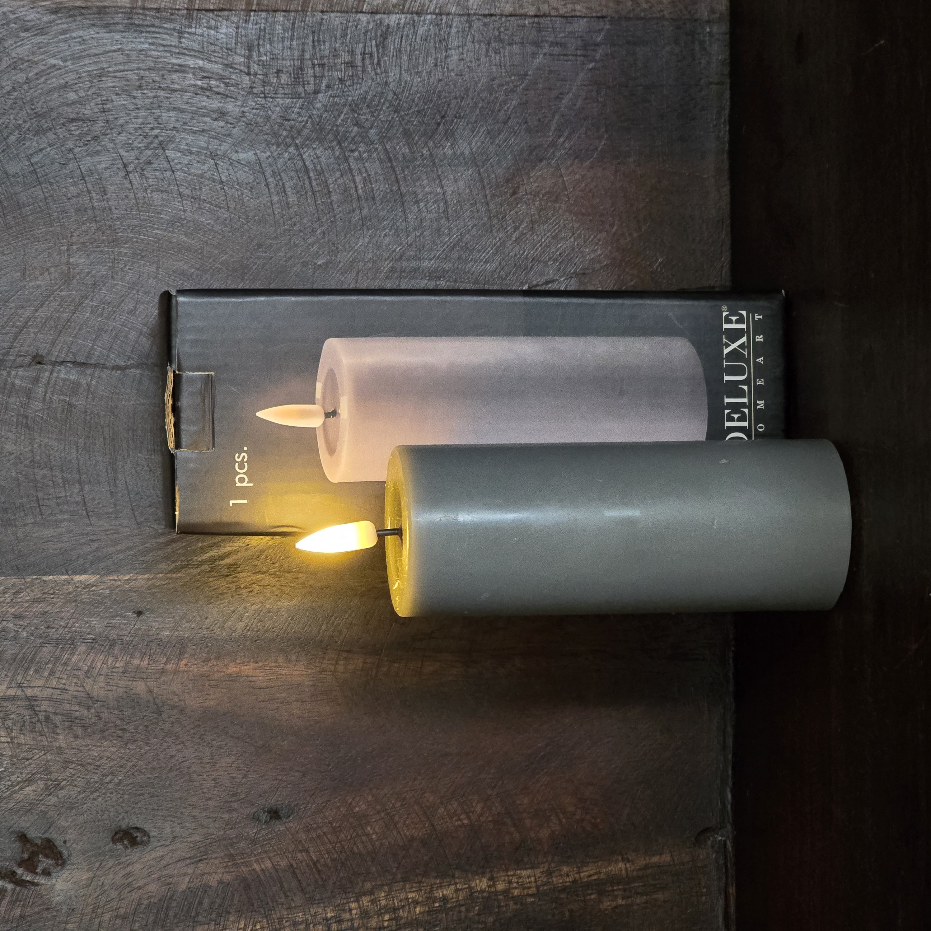 LED STOMPKAARS Ø 5 x 12,5CM GRIJS