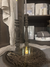 Dutz windlicht met kartelrand en metaalbubbels