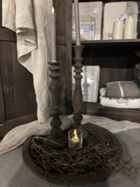 Dutz windlicht met kartelrand en metaalbubbels