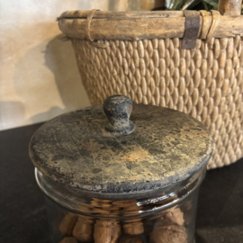 Voorraadpot met houten deksel