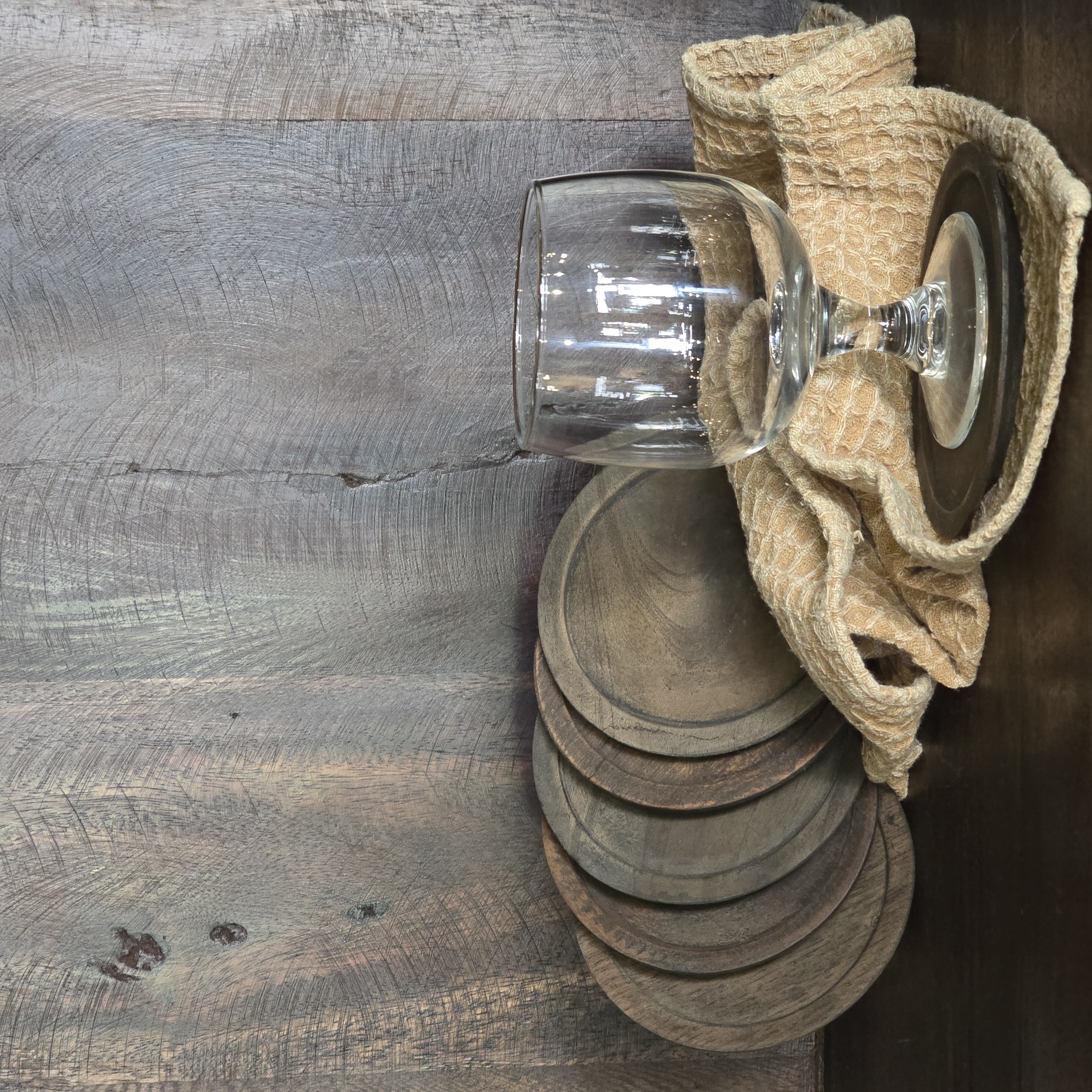 Set houten onderzetters