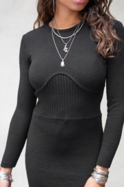 Isabel knitted dress black