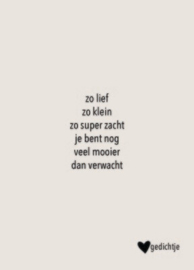 Postkaart zo lief zo klein