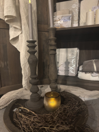 Dutz windlicht bruin glas klein