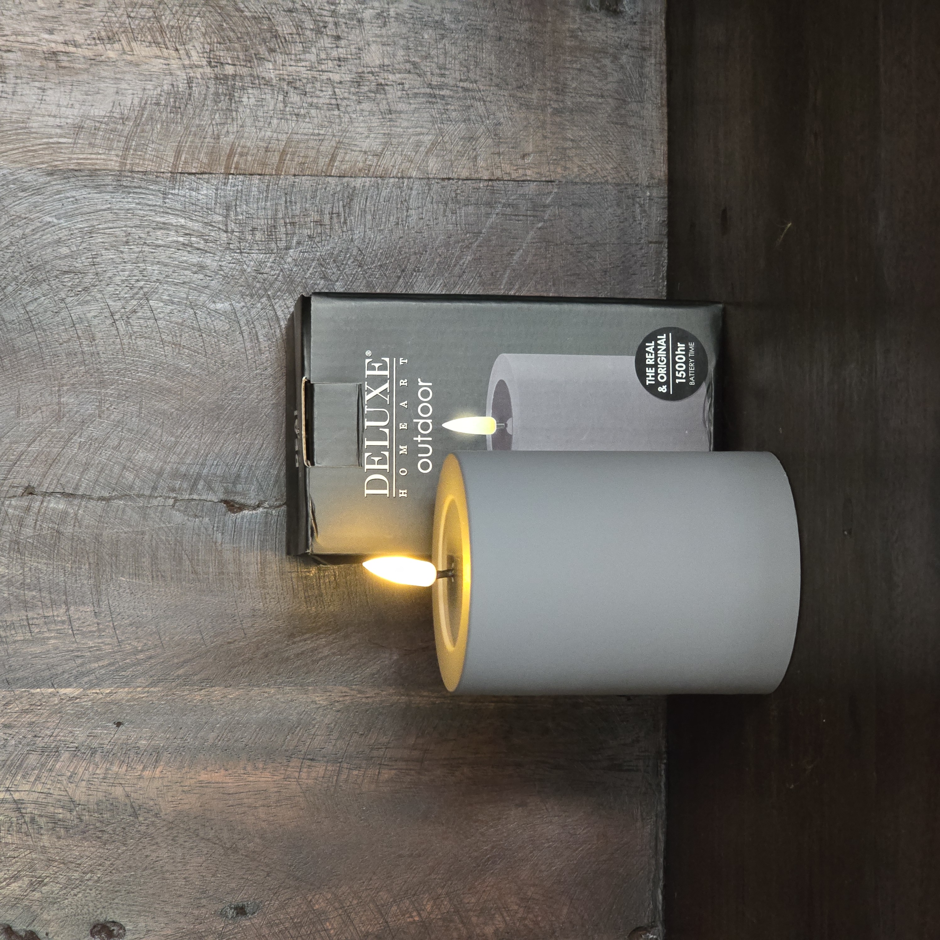 OUTDOOR LED STOMPKAARS GRIJS Ø7,5 x 10 cm