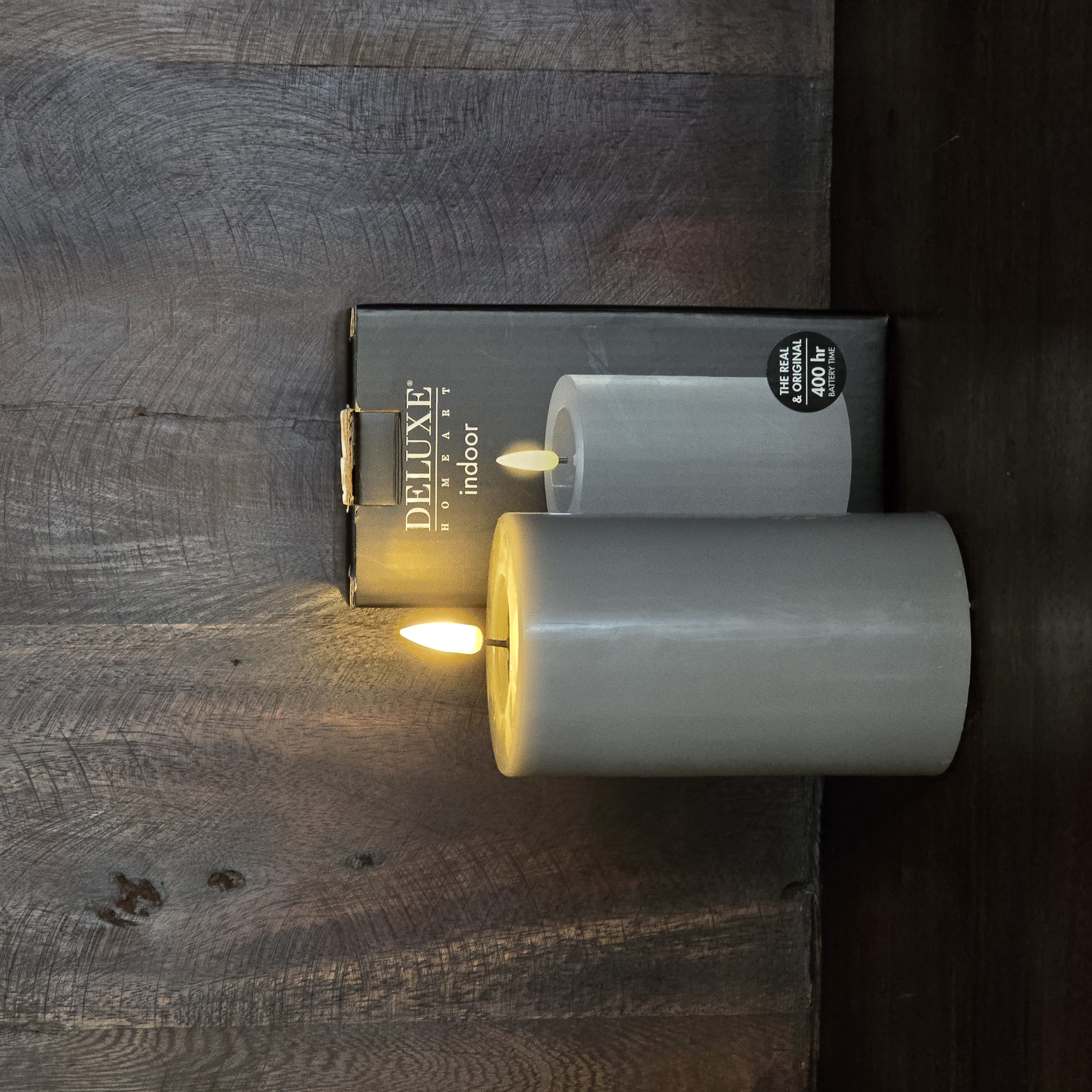 LED STOMPKAARS Ø7,5 x 12,5cm GRIJS