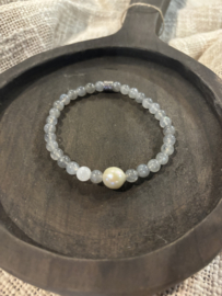 Edelsteen Armband grijs Saya Mala