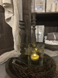Dutz windlicht met kartelrand en metaalbubbels