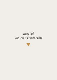 Postkaart wees lief
