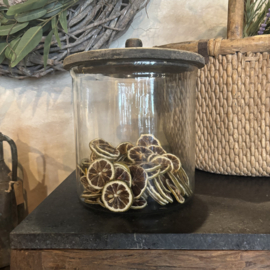 Voorraadpot met houten deksel