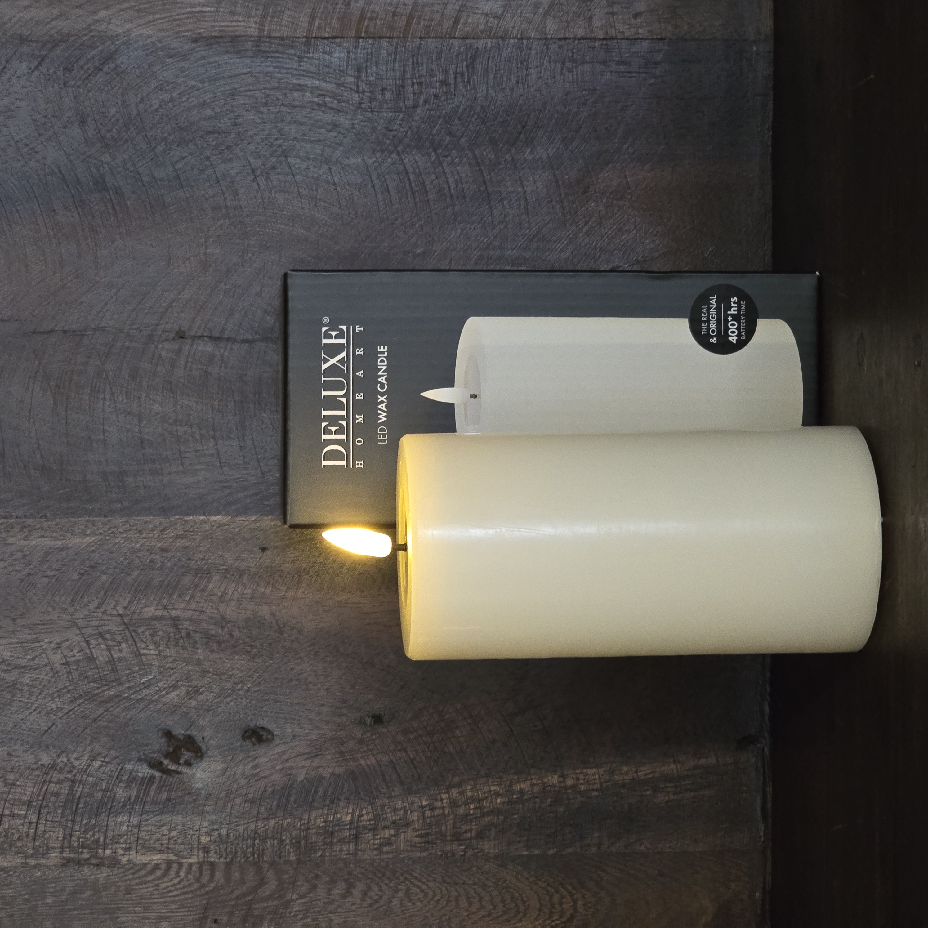 LED STOMPKAARS Ø 7,5 x 15 cm CREME
