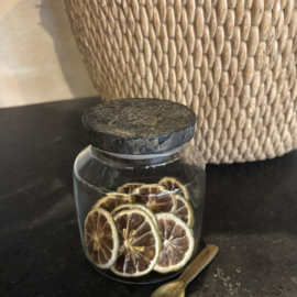 Voorraadpot met houten deksel en lepeltje