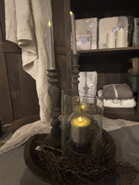 Dutz windlicht met kartelrand en metaalbubbels