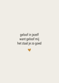 Postkaart geloof in jezelf