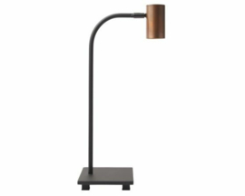 Tubino tafellamp zwart met koper