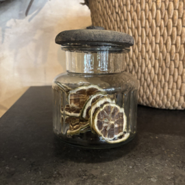 Voorraadpot met houten deksel