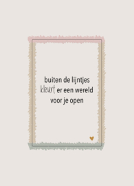 Postkaart buiten de lijntjes