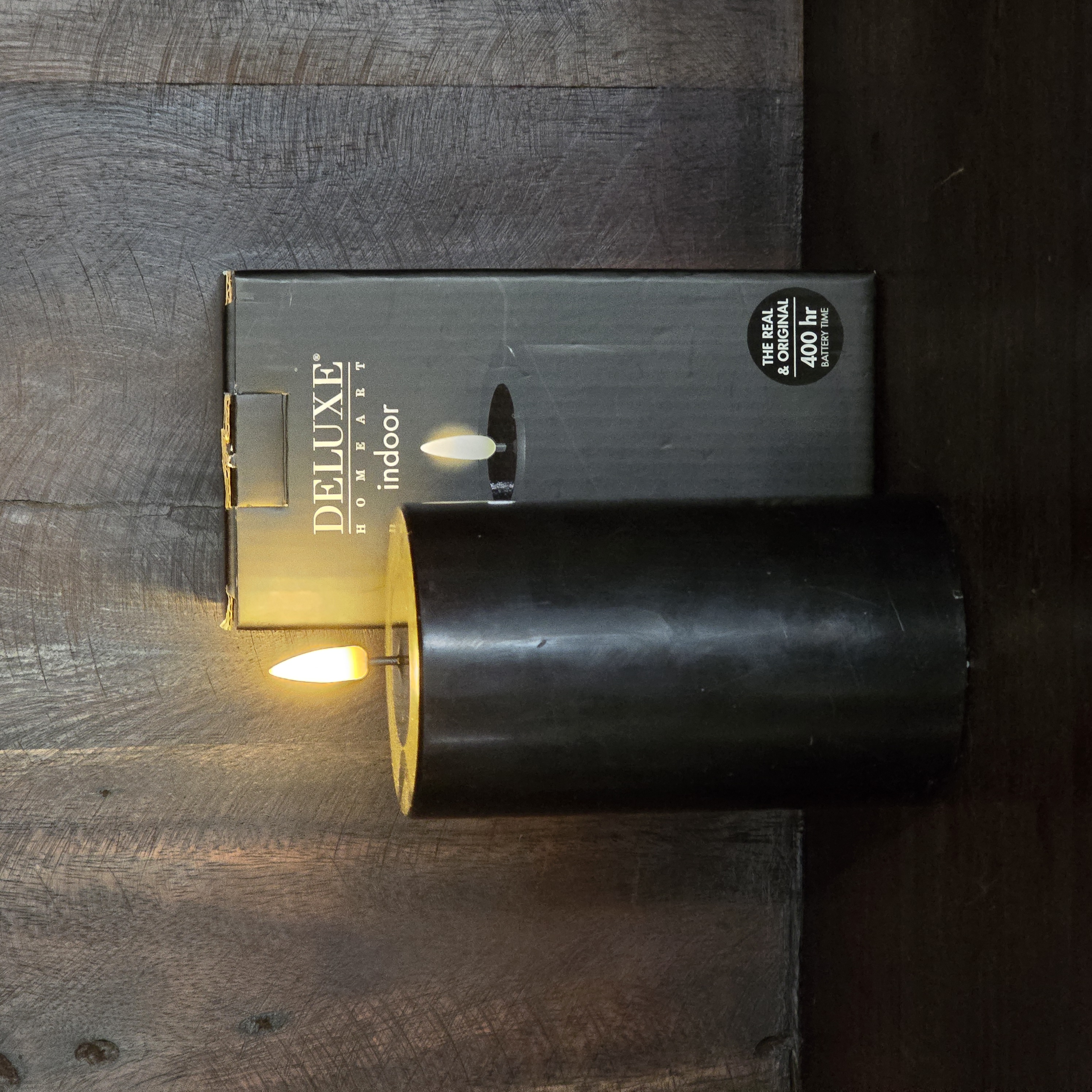 LED STOMPKAARS Ø7,5 x 12,5cm ZWART