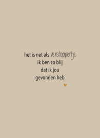 Postkaart het is net als verstoppertje