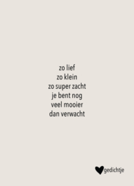 Postkaart zo lief zo klein