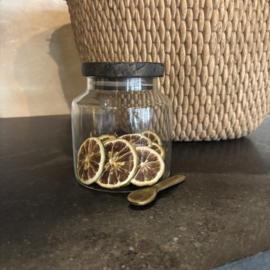 Voorraadpot met houten deksel en lepeltje