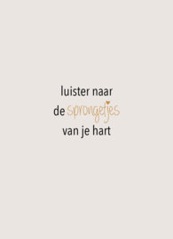 Postkaart luister naar de sprongetjes van je hart