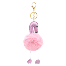 Flamingo sleutelhanger roze