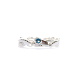 Leaves ring Zilver met London Blue Topaas