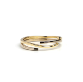Gouden ring met twee kleuren goud