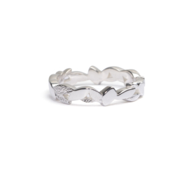 Leaves ring Full band zilver