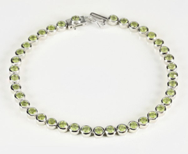 Zilveren tennisarmband Peridot