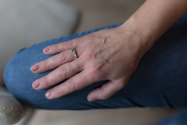 Leaves ring Zilver met London Blue Topaas