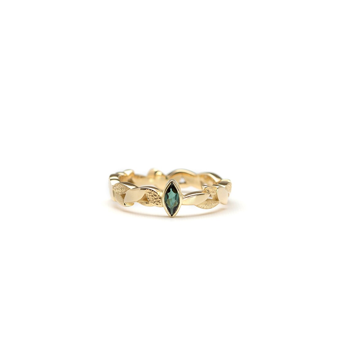 Geelgouden ring met edelsteen Leaves