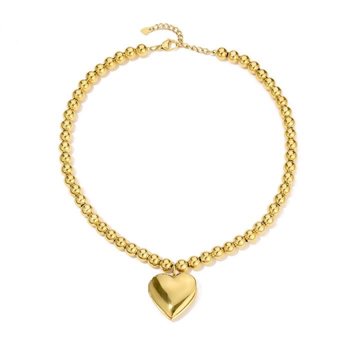 Statement ketting balletjes en hart goud