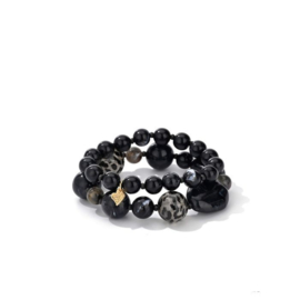 Kralenarmbanden set najaar panter zwart