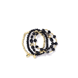 Armbandenset kralen zwart