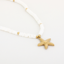 Kralenketting ster wit