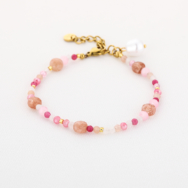 Kralenarmband roze