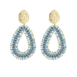 Statement oorbellen blauw