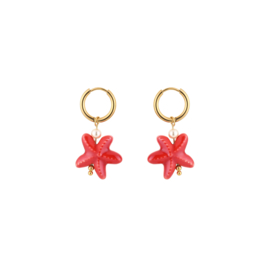 Oorbellen starry pretty rood